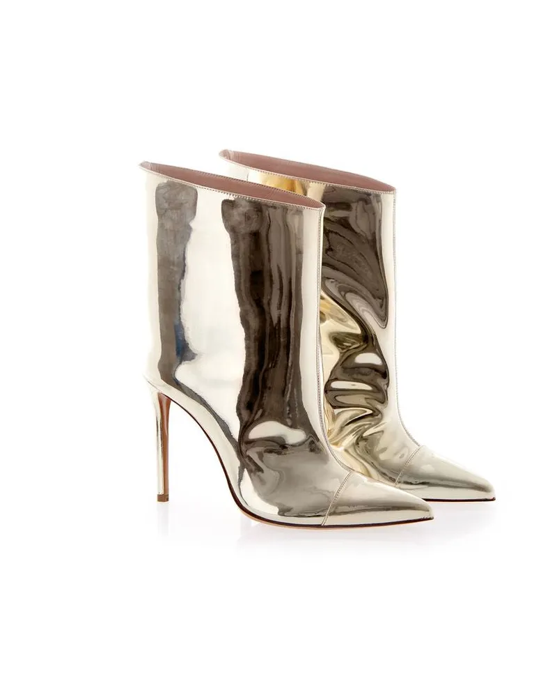 Alexandre Vauthier Women's Multicolor Patent Leather Ankle Boots White