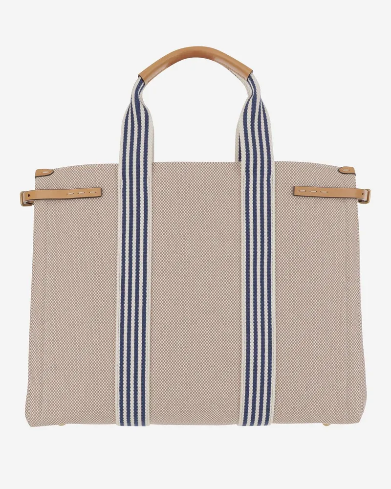Valentino Garavani Men's Antibes Large Tote Bag Beige Cotton Shoulder Beige