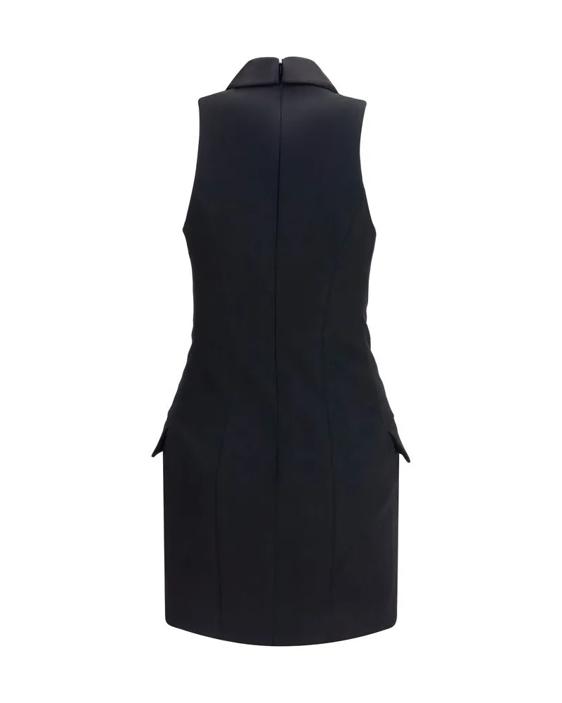 Balmain Women's Black Wool Oves Aries Casual Dress Black