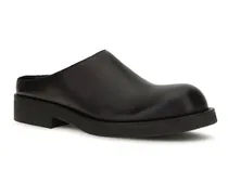 Women's Biker Round Toe Mules Black Sandal