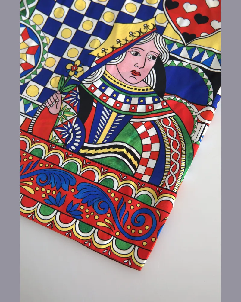 Dolce & Gabbana Women's Multicolor Printed Long Sleeves Blouse Top Silk Elastane Multicolor