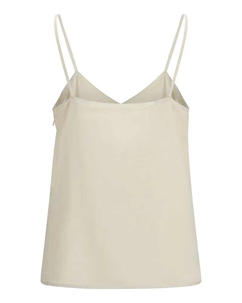 Fabiana Filippi Women's Spaghetti Strap Top Filo Diamante Cream Acetate Tops Beige