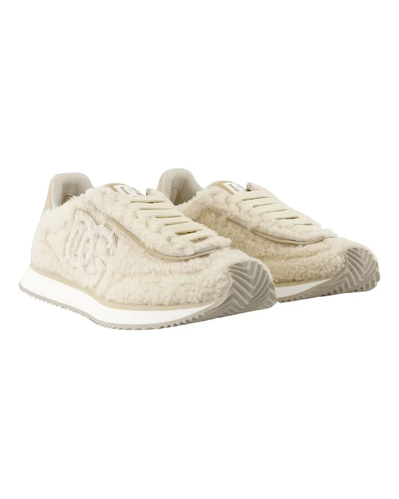 Dolce & Gabbana Women's Wool-Blend Cushioned Sneaker Beige Beige
