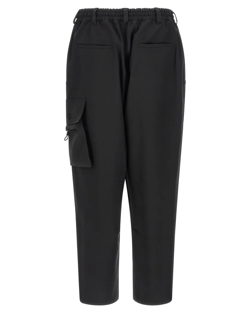 Y-3 Men's Black Polyester Cargo Pants Black