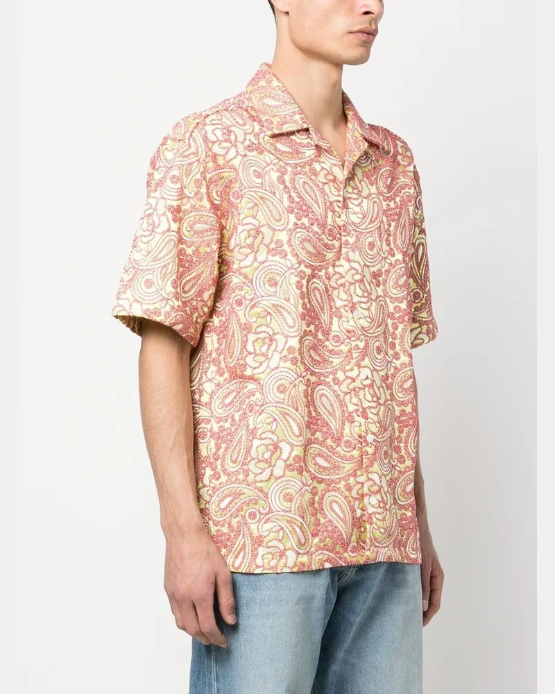 BLUEMARBLE Paisley-Print Short-Sleeve Shirt — Red Red