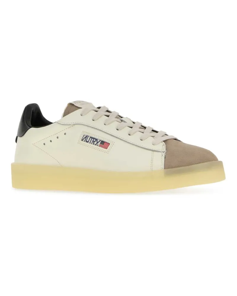 AUTRY Men's Ivory Leather Dallas Sneakers Leasuecrepmrshblk Ivory