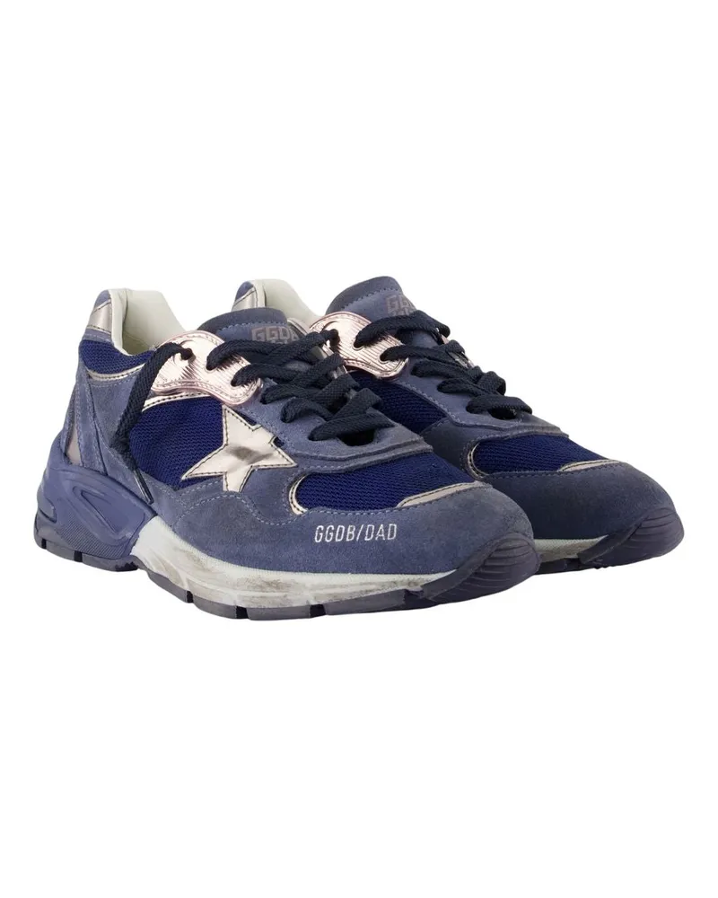 Golden Goose Women's Running Dad Sneakers -  Leather Blue Calfskin Shoes Blue