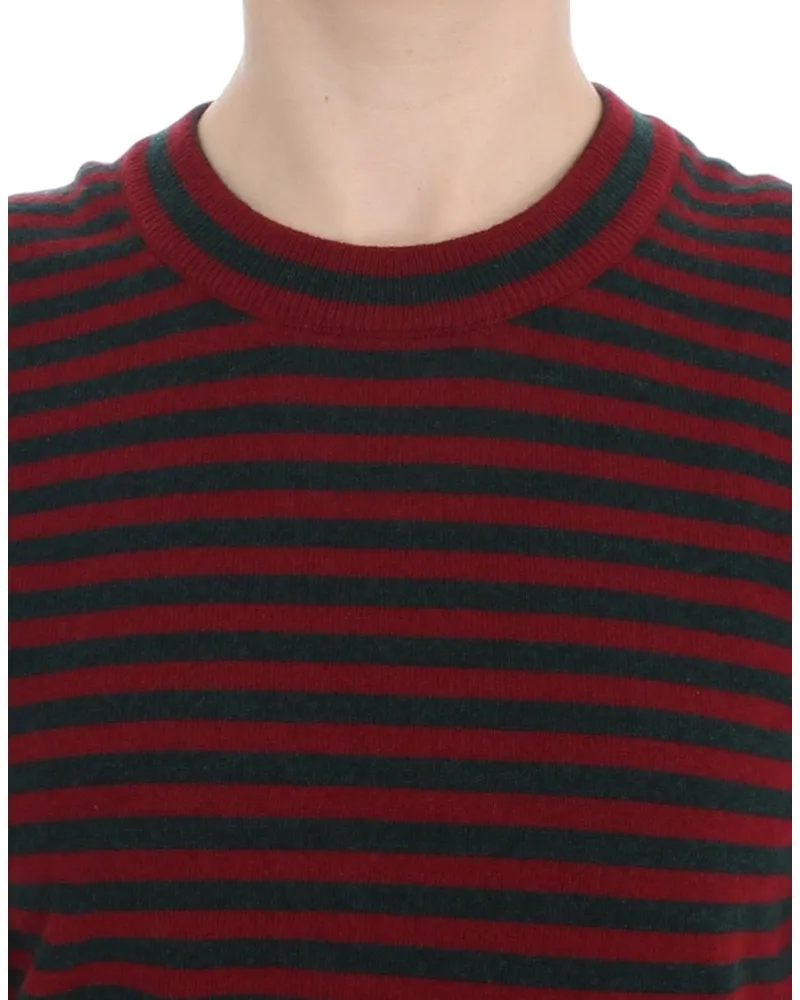 Dolce & Gabbana Striped Cashmere Sweater — Red Red