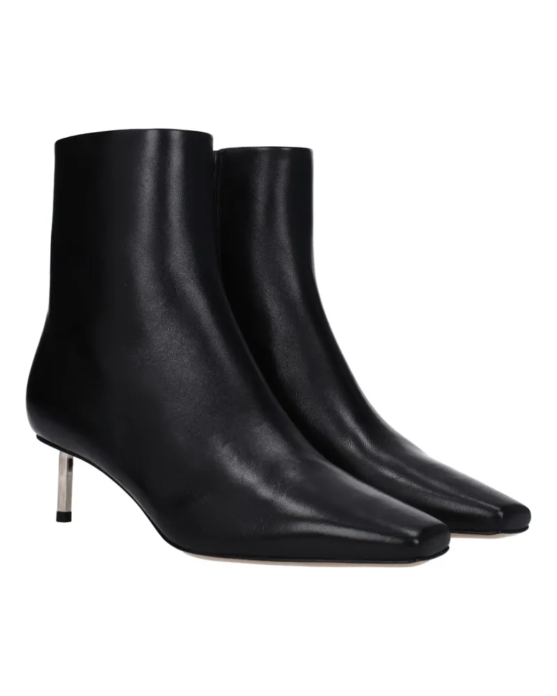 OFF-WHITE Women's Black Leather Ankle Boots Black