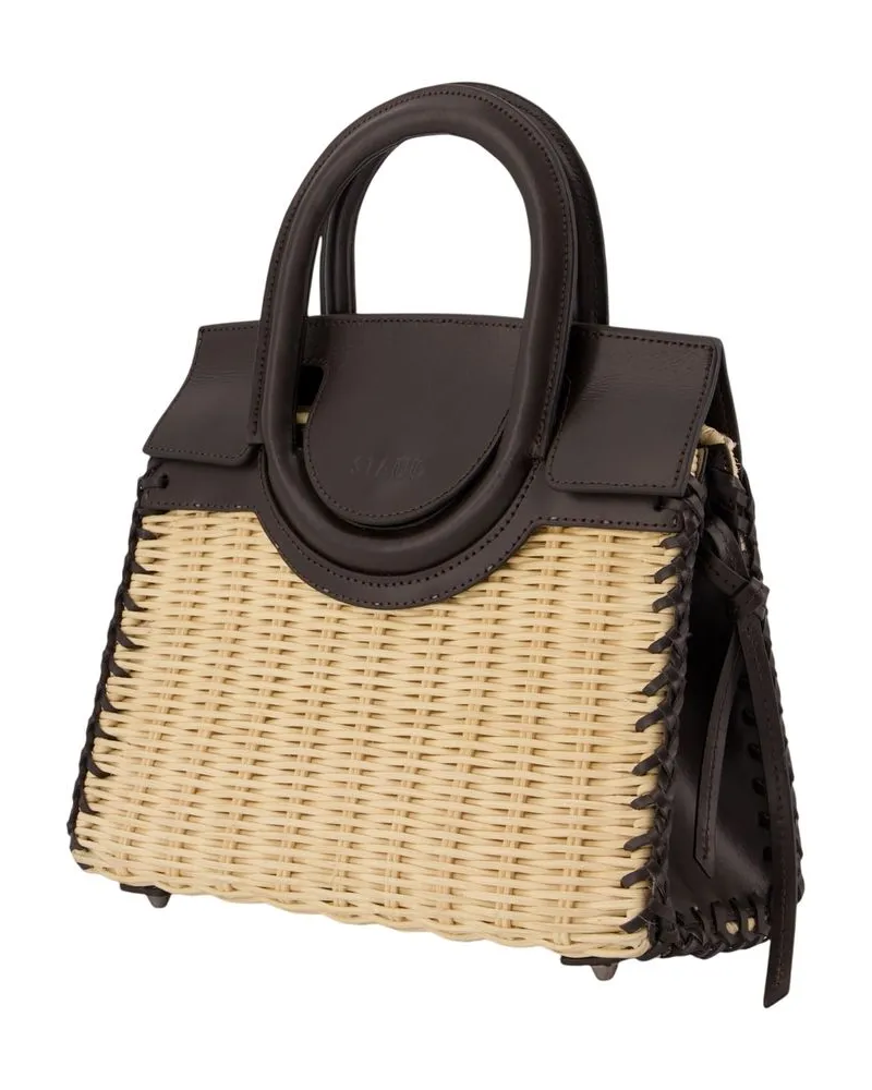 STAUD Women's Maude Mini Top Handle Bag Beige Raffia Beige