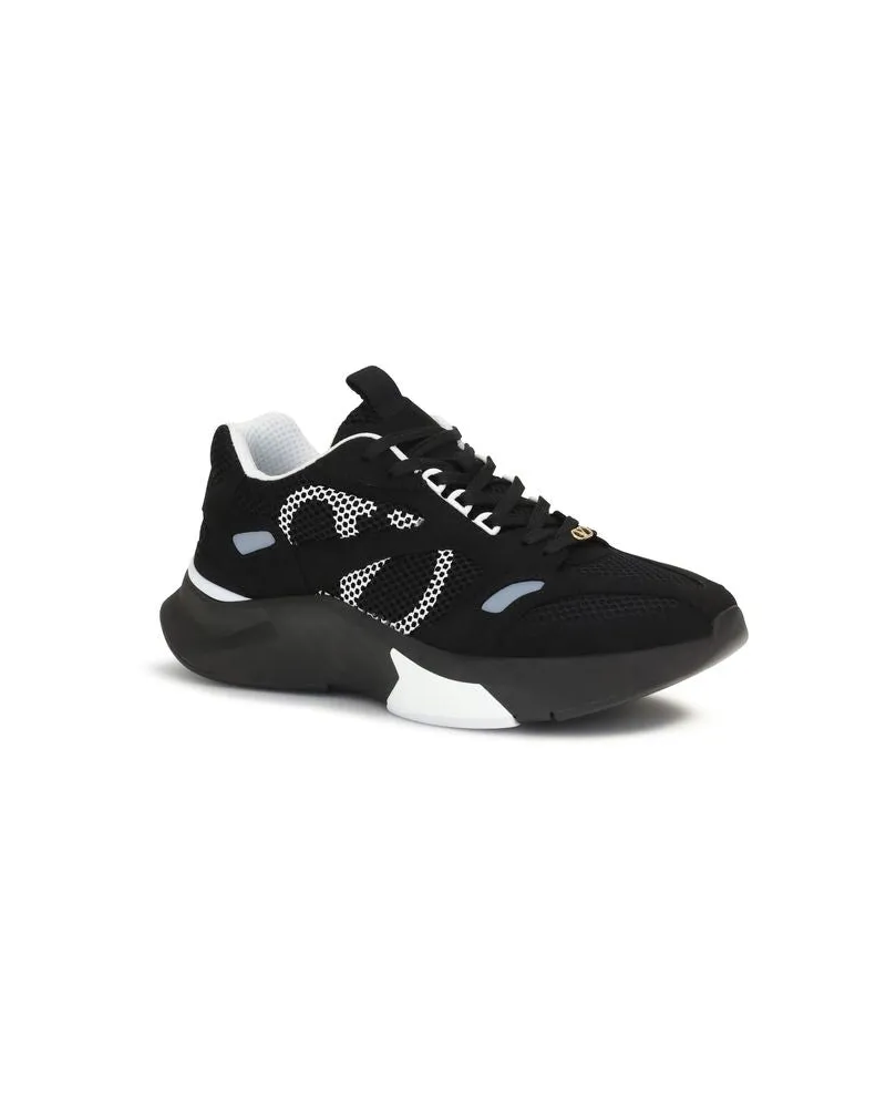Valentino Garavani Men's Black Fabric Athletic Sneakers Black