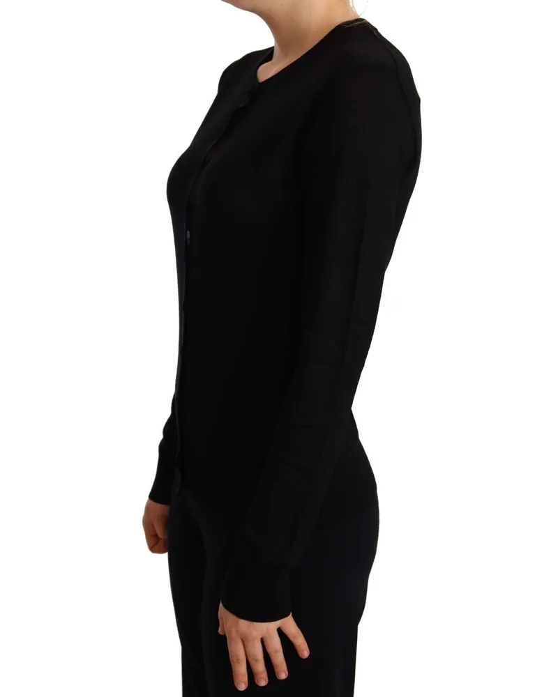 Dolce & Gabbana Women's Black Crewneck Pullover Staff Sweater Wool Virgin Clothing Black
