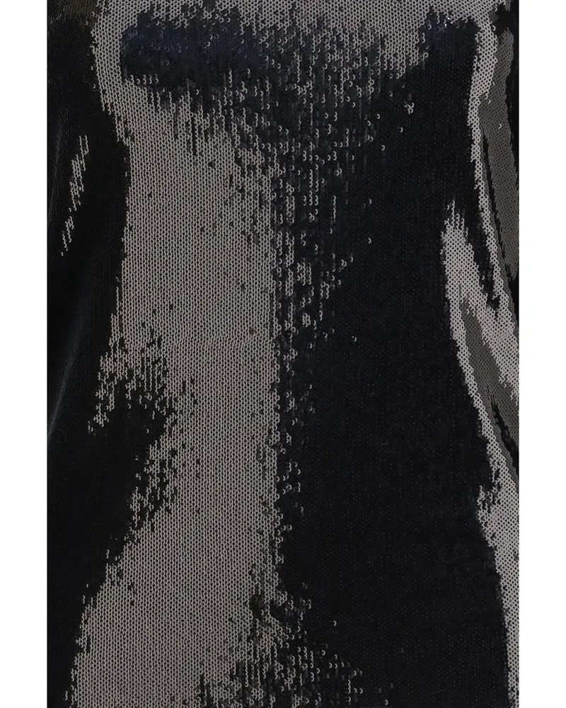 Totême Women Long-Sleeved Sequin Top Black Polyester Shirt Black
