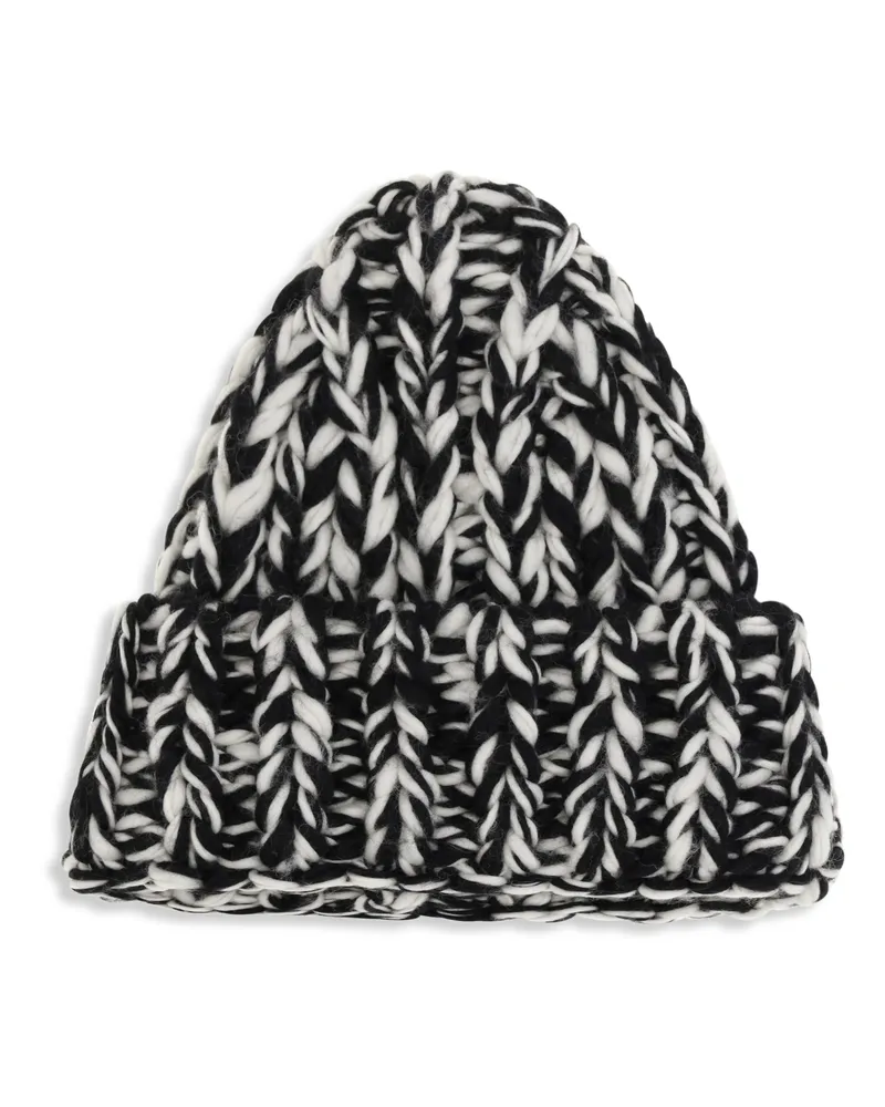 AMI Paris UBO012AK0022 Wool Knit XXL Beanie — Black Black
