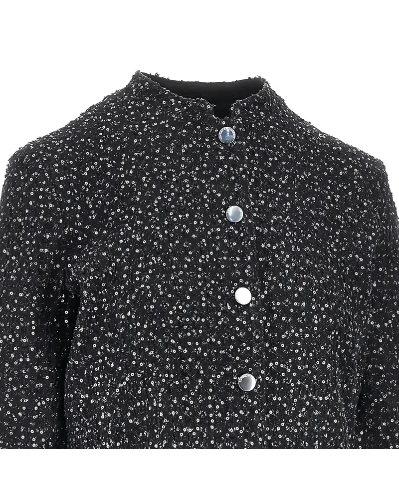 Emporio Armani Sequin-Embellished Bouclé Cotton Jacket — Black Black