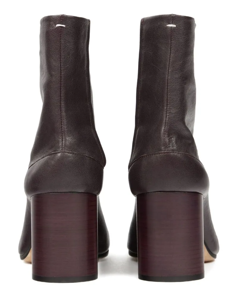 Maison Margiela Tabi Toe Leather Boots — Brown Brown
