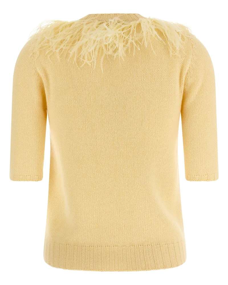 Fabiana Filippi Feather-Trimmed Sweater — yellow Yellow