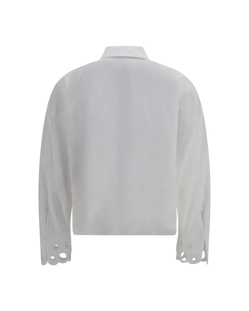 Max Mara Women's White Cotton Dress Shirt White