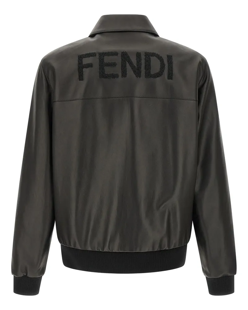 Fendi Men's Black Lamb Leather Jacket Clothing Black