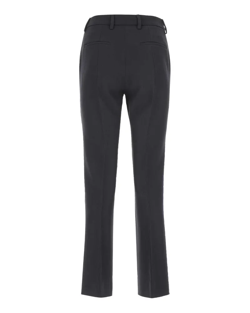 Prada Women's Midnight Blue Wool Cigarette Pant F0008 Exterior: Virgin Pantaloni Navy