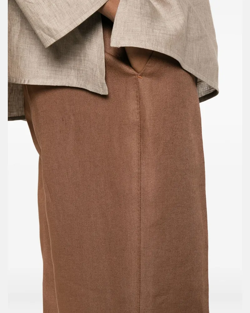 Tagliatore Linen Trousers — Brown Brown