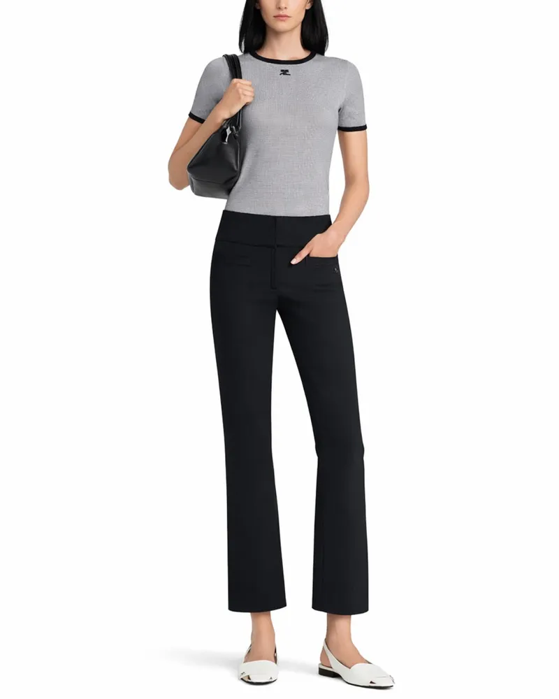 Courrèges Cotton Logo T-Shirt — Black Black