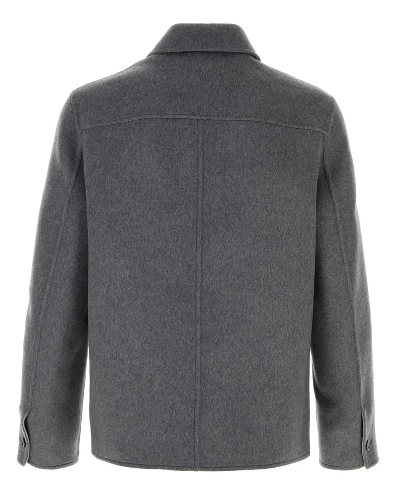 AMI Paris Wool-Cashmere Blend Blazer — Gray Gray
