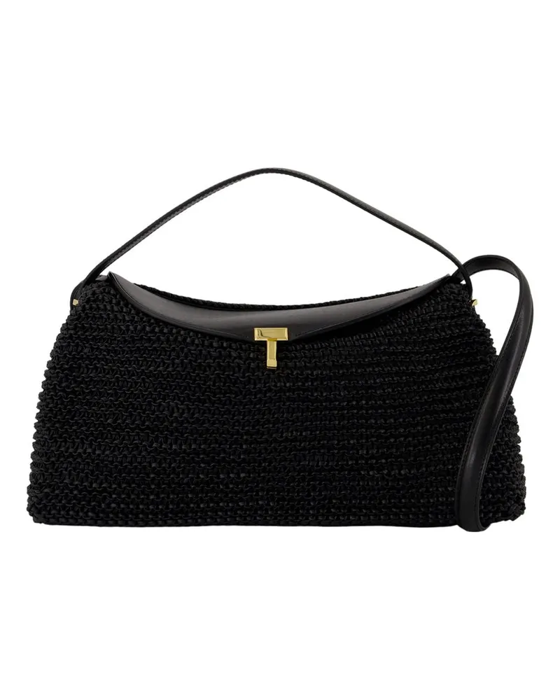 Totême Women's T-Lock Top Handle Purse -  Leather Black Calfskin Bags Handbags-Purses Black