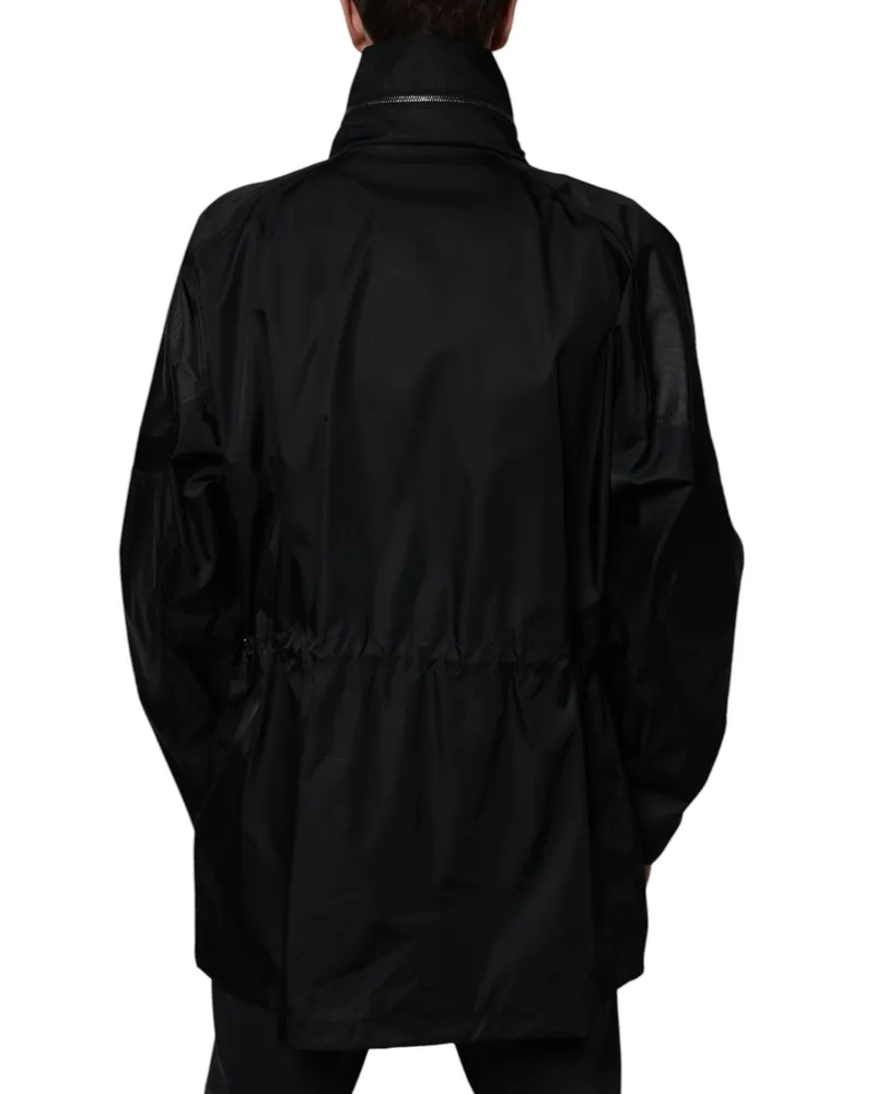 Dolce & Gabbana Men's Nylon Winter Parka Black Polyester Acrylic Black