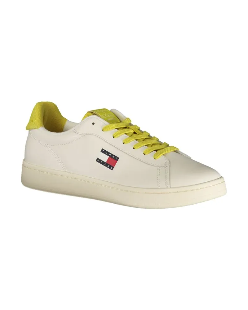 Tommy Hilfiger Logo-Print Leather Blend Sneaker — White White