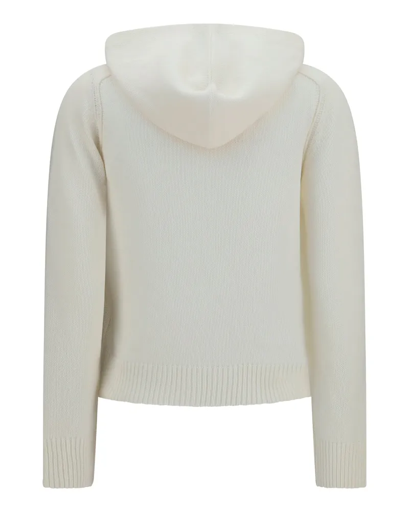 Burberry Women Wool Hooded Cardigan Ecru Sweater Ecru