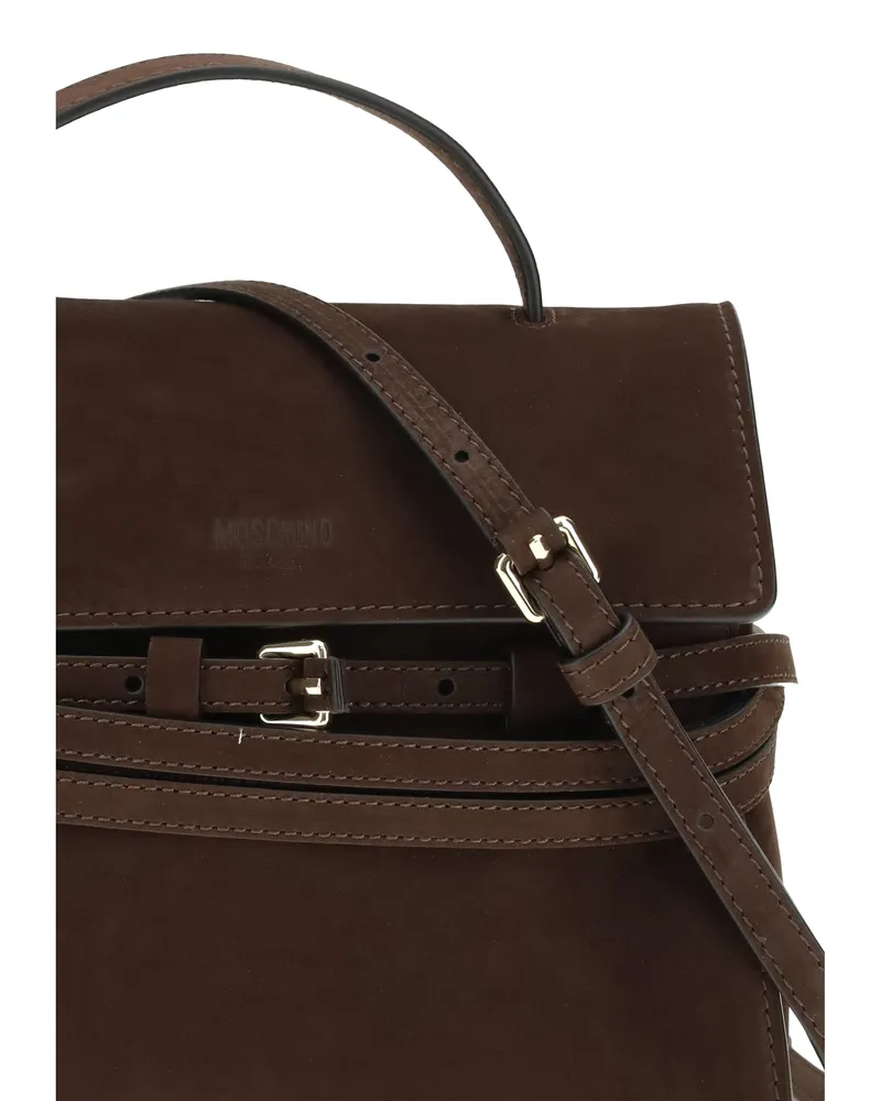 Moschino Tie Me Top Handle Bag — Brown Brown