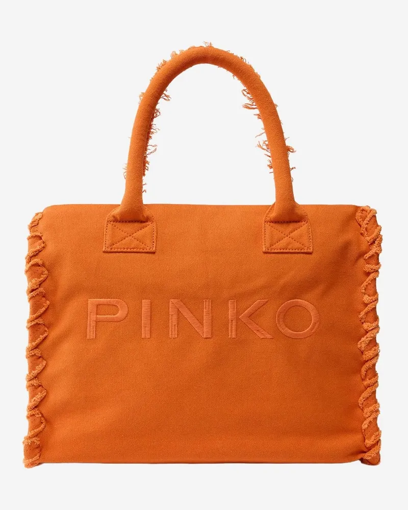 Pinko Women's Cotton Shopper Bag Orange Handbags Hand Orange