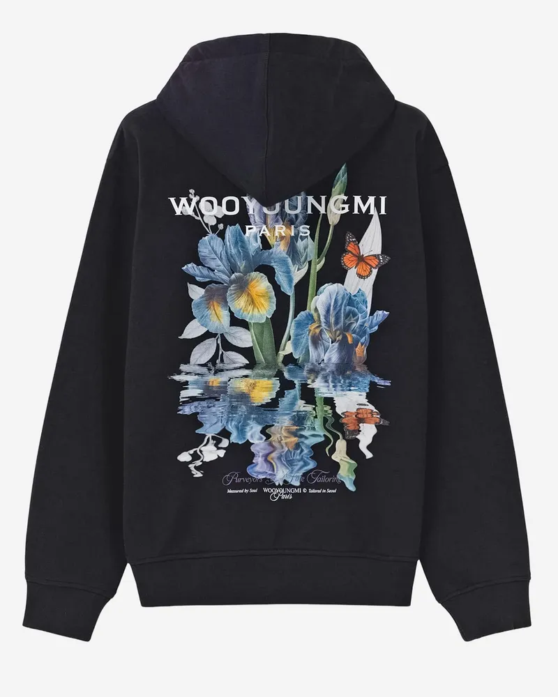 Wooyoungmi Men's Cotton Hoodie Black Sweatshirts Sweater Black