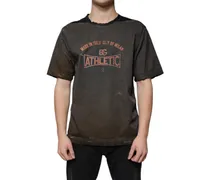 Men's Brown Graphic Print Cotton Round Neck T-Shirt