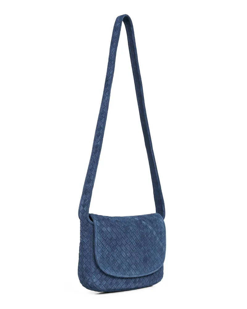 Bottega Veneta Men's Messenger Bag Neptune Blue Calf Leather Shoulder Blue