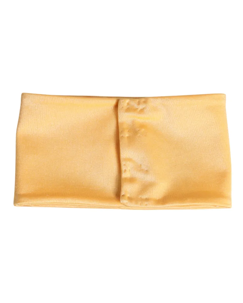Dolce & Gabbana Yellow Nylon Stretch Women Neck Warmer Scarf Elastane Yellow