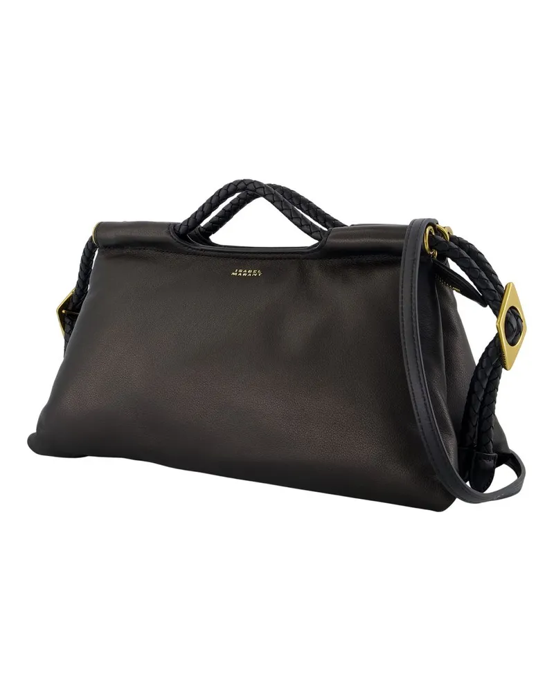Isabel Marant Pipa M Lambskin Leather Shoulder Bag — Black Black