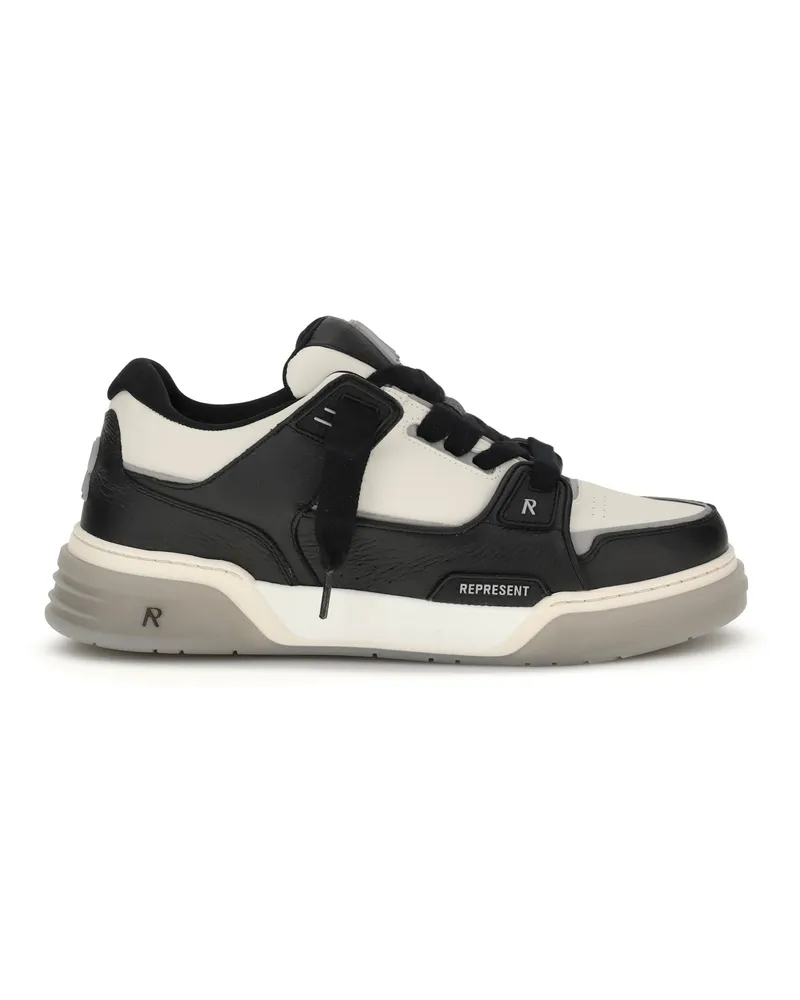 REPRESENT Men's Studio Sneakers Black-Vintage White Upper Calf Leather Bos Taurus Trainers Black/vintage Black