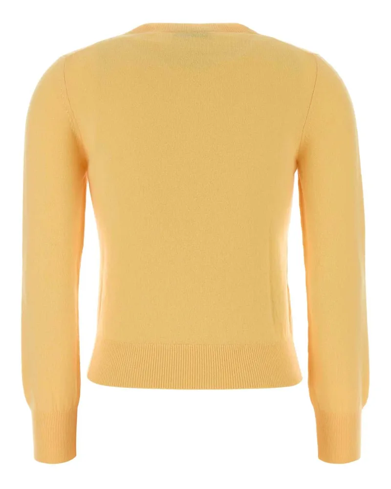 Miu Miu Virgin Wool V-Neck Sweater — Yellow Yellow