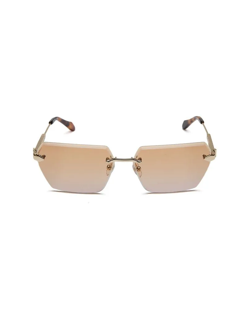 Just Cavalli SJC110 Gradient Tinted Metal Sunglasses — Rose gold Rose