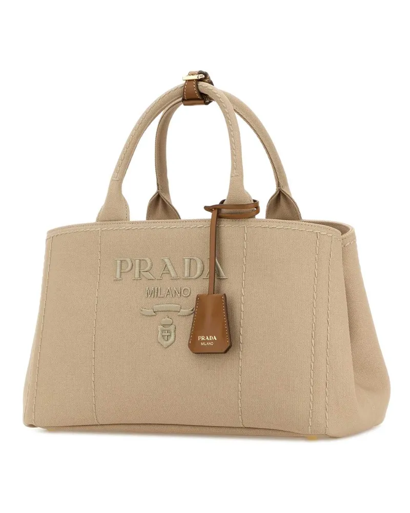 Prada Women's Beige Canvas Large  Jardiniã¨re Shopping Bag Corda Borse A Mano Beige