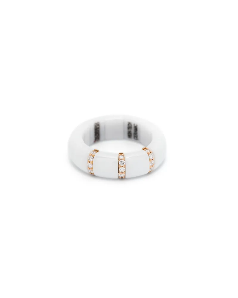 Roberto Demeglio Women's 18kt Rose Gold Diamond Ring Continuity White