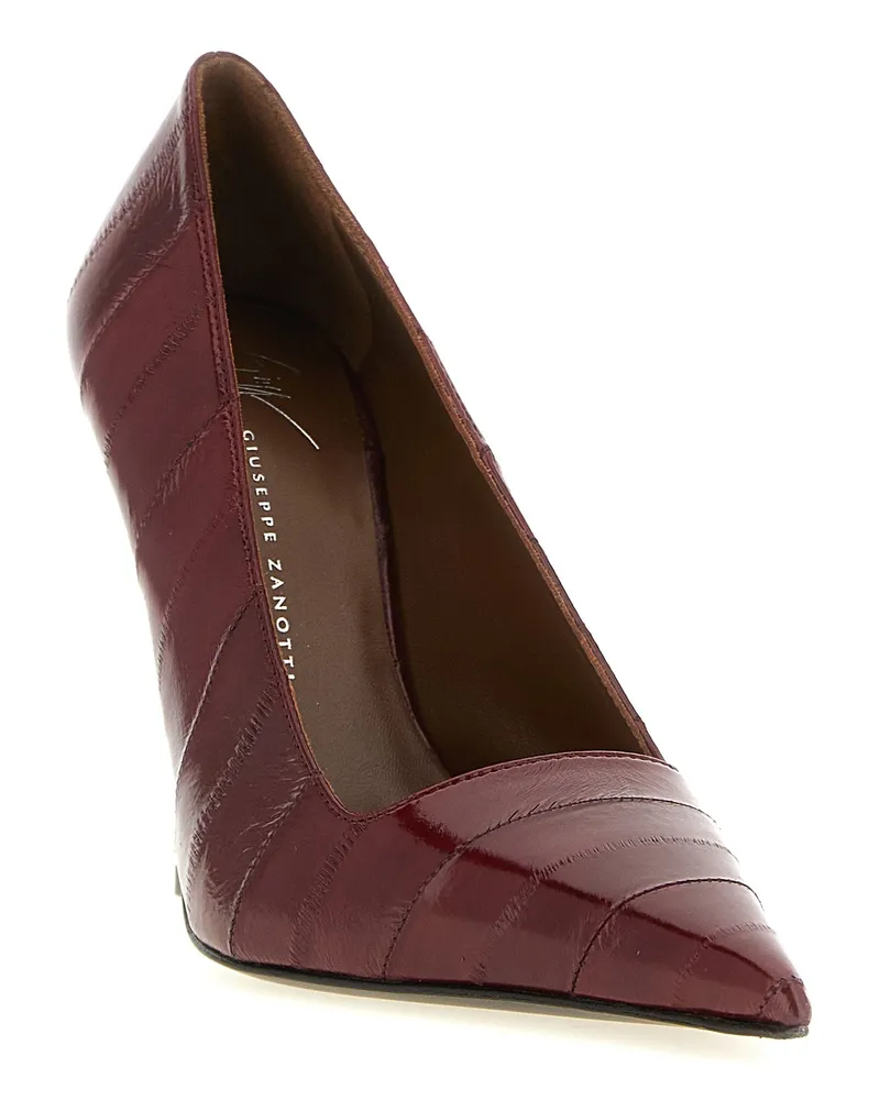 Giuseppe Zanotti Women's Bordeaux Leather High Heel Pumps Red