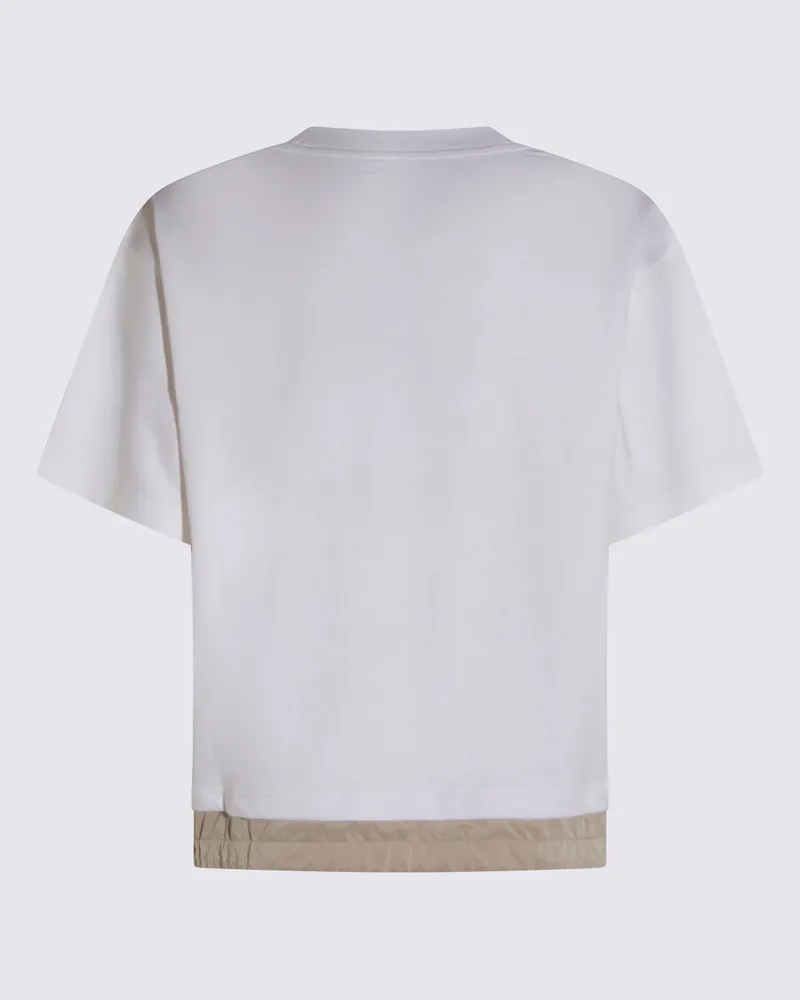 MOORER Women's Panelled Cotton-Blend T-Shirt White White