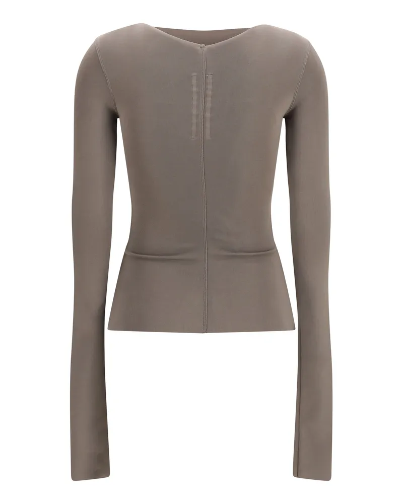Rick Owens Women's Fitted Top Temple Dust Viscose T-Shirts & Jerseys Gray