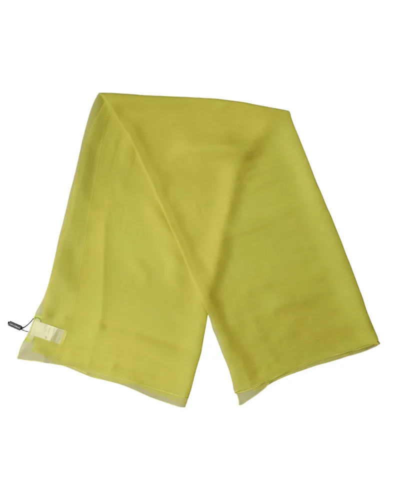 Dolce & Gabbana Women's Yellow Silk Neck Wrap Shawl Foulard 120cm X 117cm Scarf Yellow