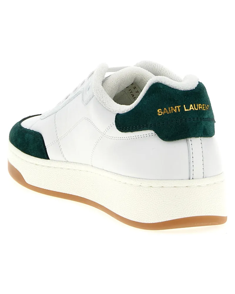 Saint Laurent Men's Bicolor Calfskin Low Top Sneakers White