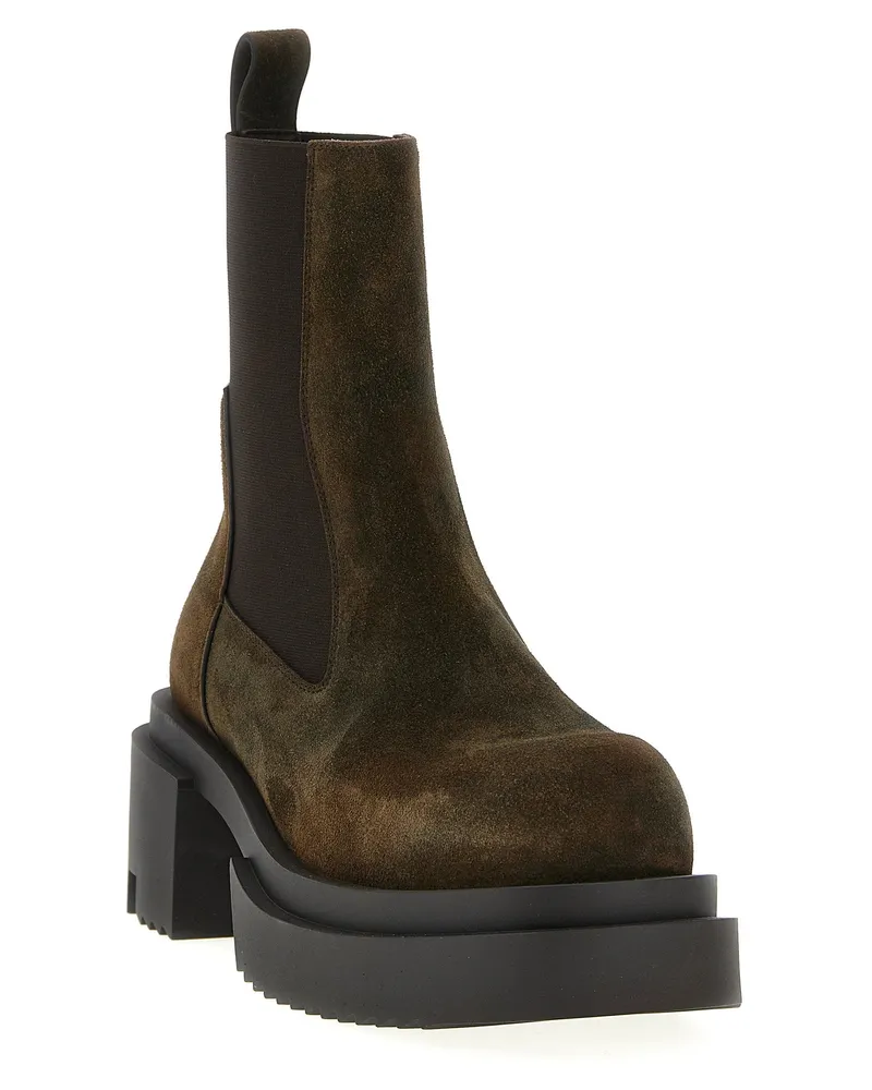 Rick Owens Beatle Bogun Ankle Boot — Brown Brown
