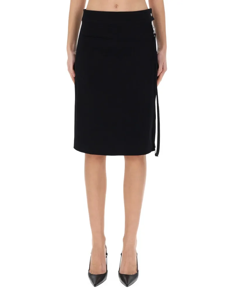 Courrèges Zipper-Detail Midi Skirt — Black Black